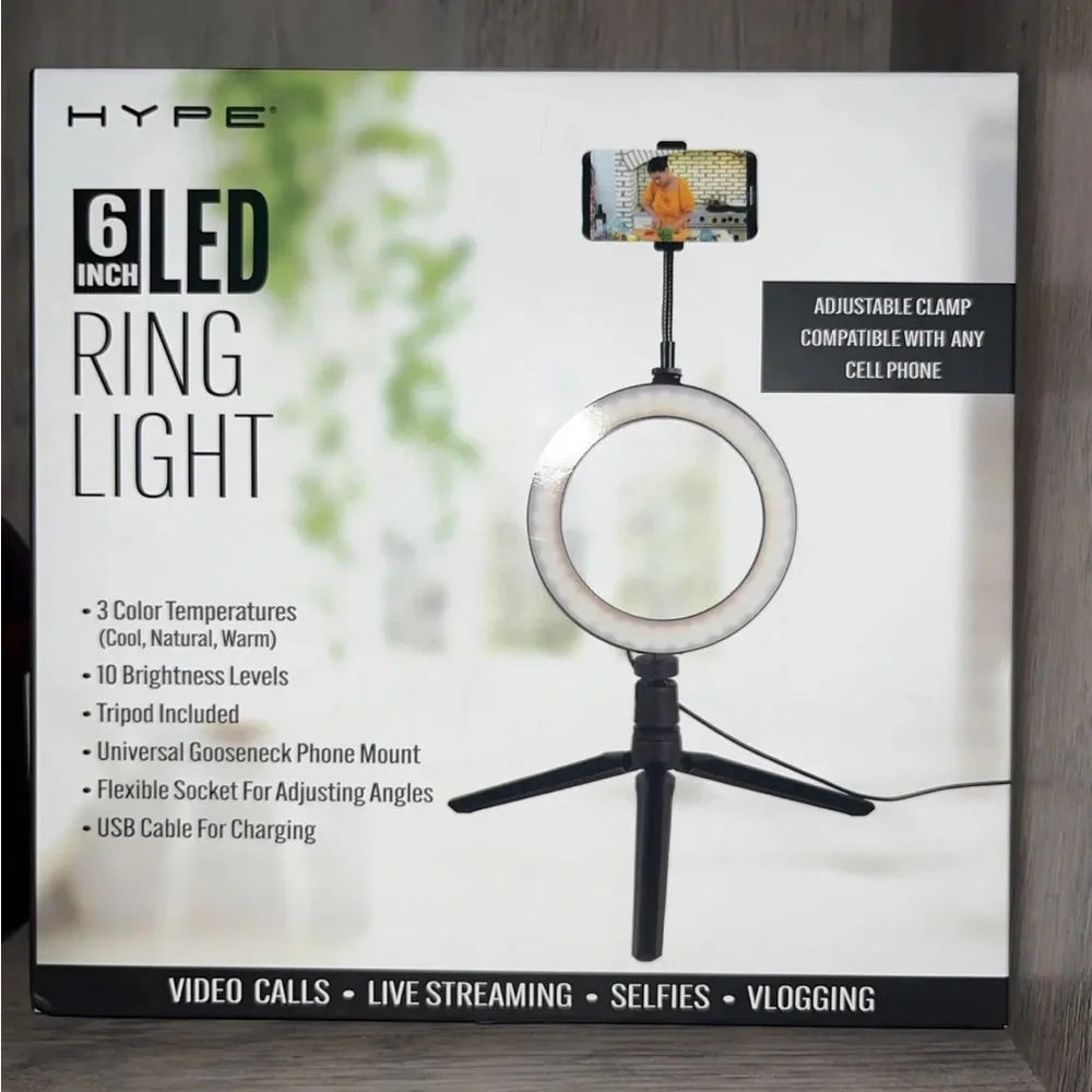 Selfie Video Calls Live Streaming Vlogging LED Ring Light Tripod W/ 10 Levels
